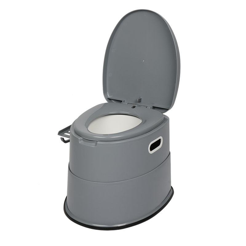 Portable Toilet With Non-Slip Mat Grey, Ice Gray