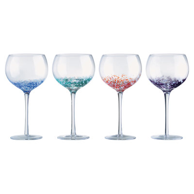 Speckle 17oz. Glass Gin Balloon Glass Stemware Set