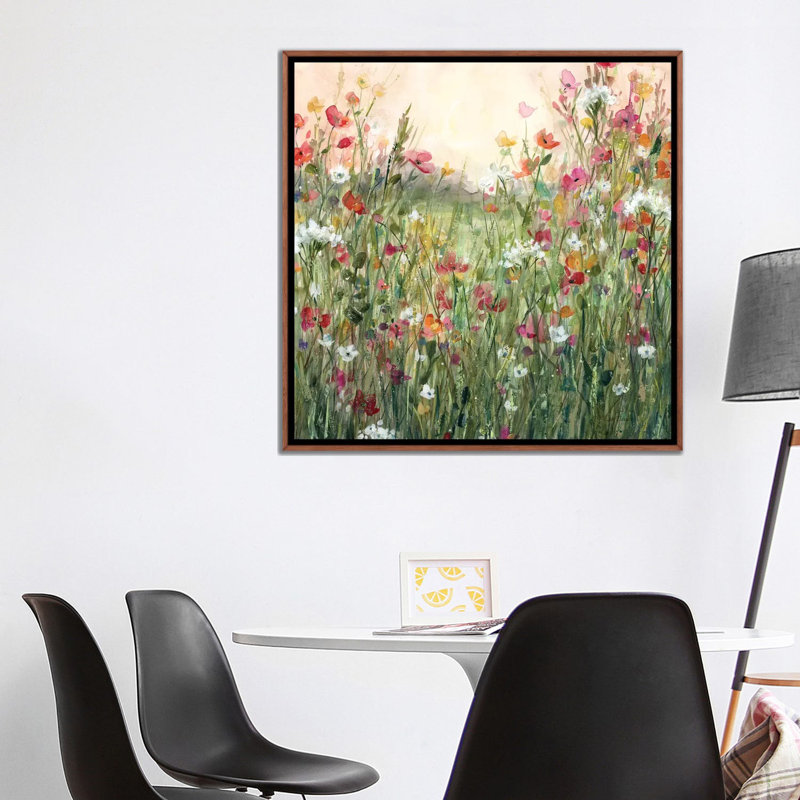 «Spring in Full Bloom» par Carol Robinson - reproduction imprimée, Pas de tapis, Toile avec cadre en bois brun classique
