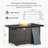 44'' W Propane Outdoor Fire Pit Table With Lid
