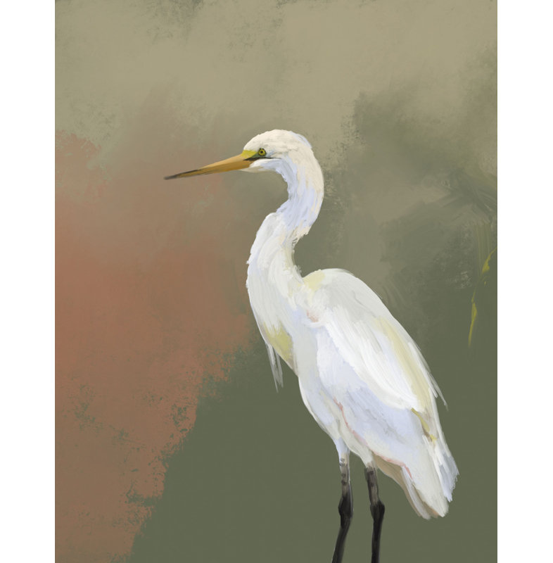 Elegant Egret Portrait by Josie George — Animal Wall Art, 32 × 48, Framed Print, White