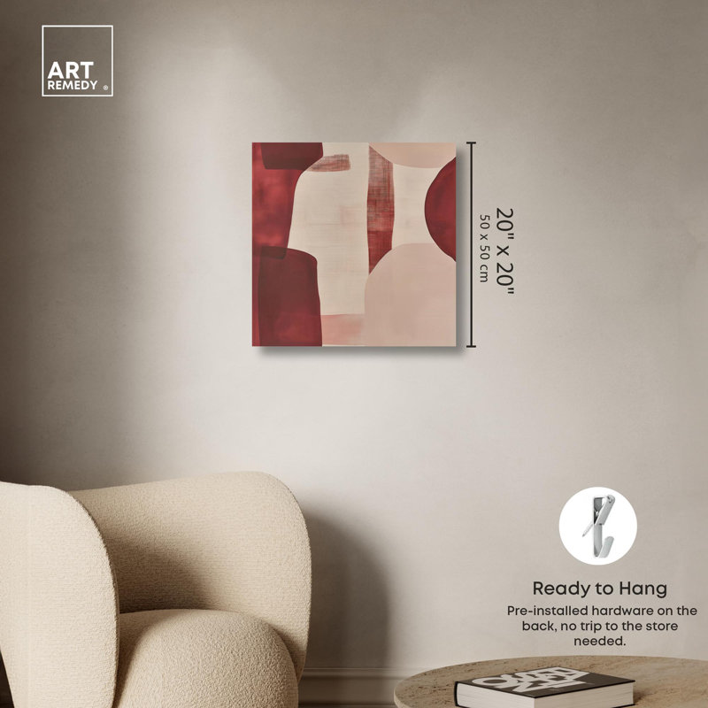 «Scarlet Beacons Canvas Boho» par Art Remedy, Toile tendue, H 20 po x l 20 po x P 1,5 po