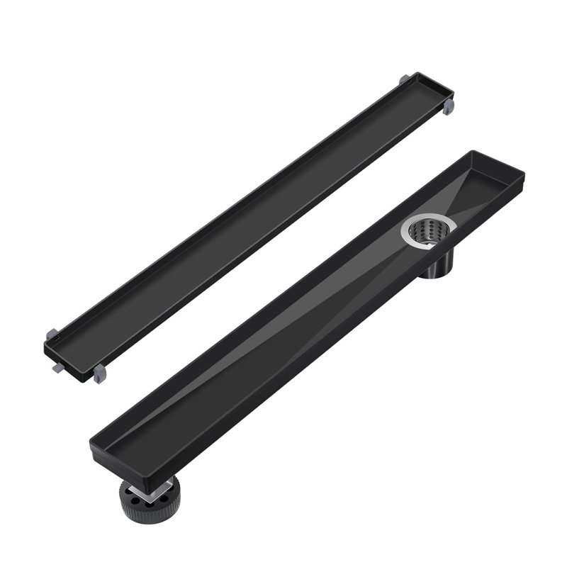 36 Inch Offset Linear Shower Drain With 2-In-1 Tile Insert Cover