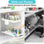 2-Pack 2-Tier Under Sink Pull-Out Organizer With Hooks For Kitchen And Bathroom, Multi-Purpose Cabinet Storage, White