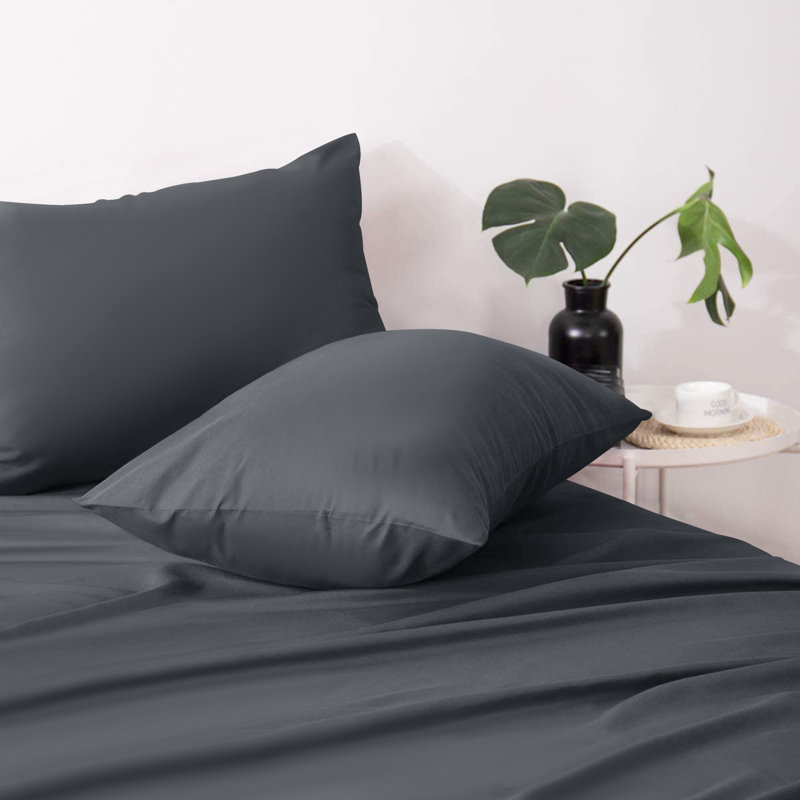 Jaramiah Super Soft Plain Microfiber PillowCase, Charcoal