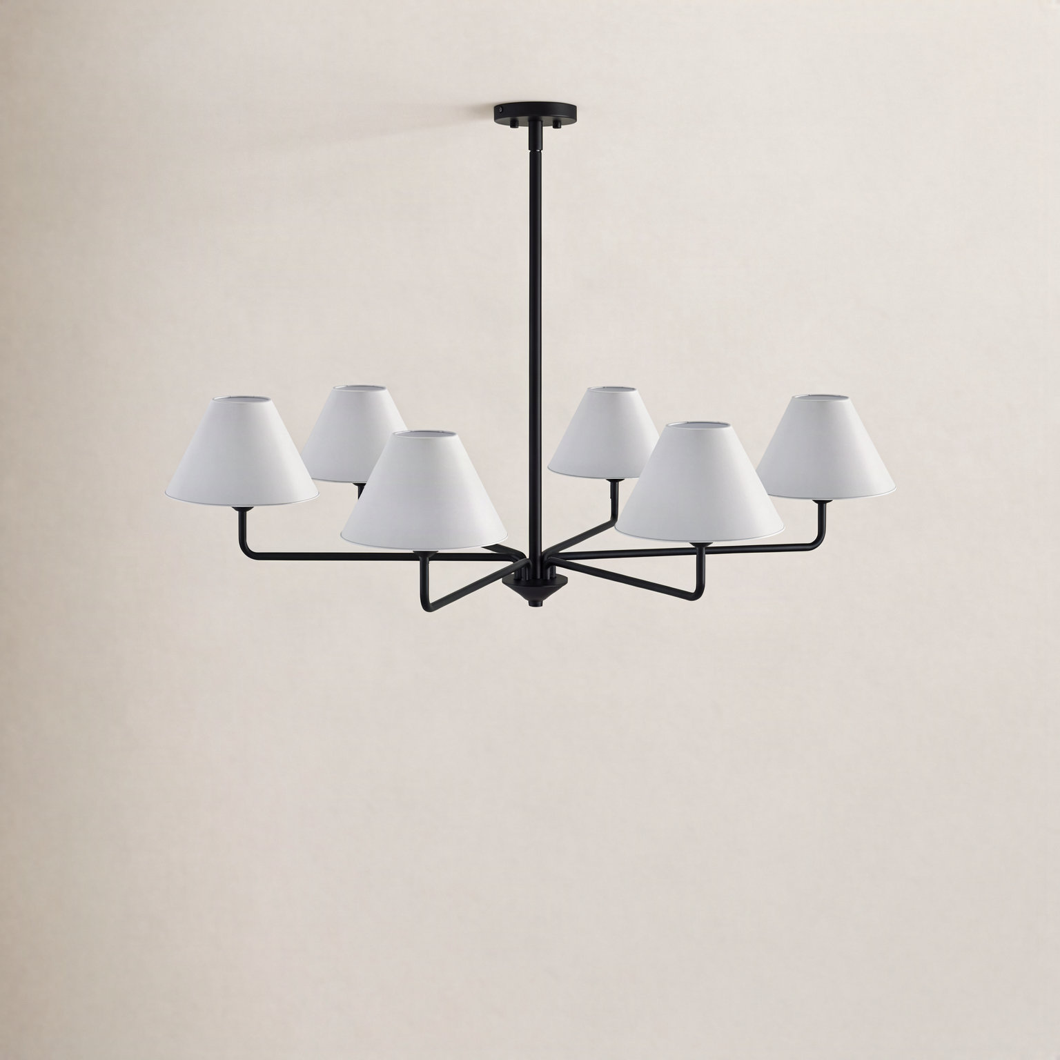6-Light Chandelier, Matte Black