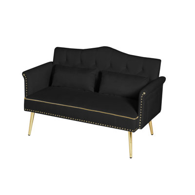 Canapé contemporain en velours avec confort capitonné