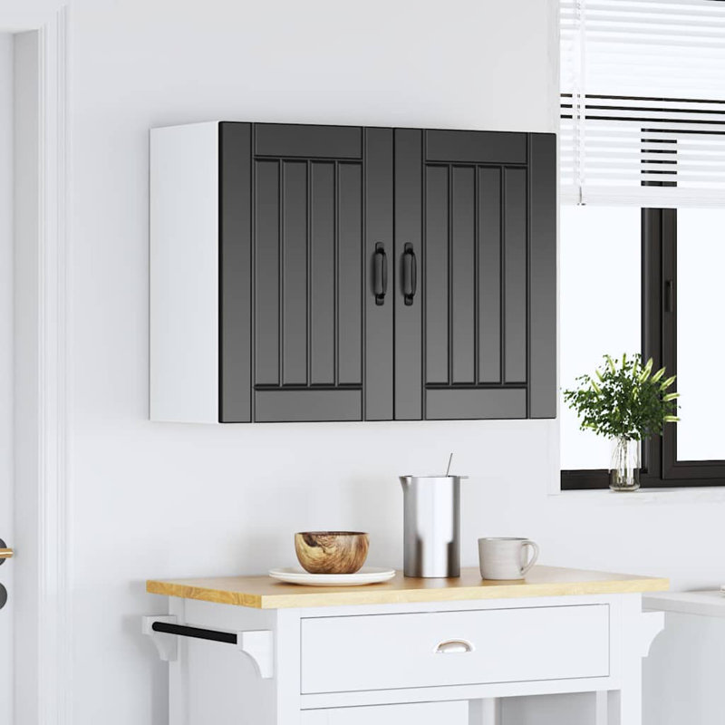 Armoire murale de cuisine en bois d'ingénierie vidaXL, H 23,6 po x l 31,5 po x P 12,2 po, Noir, noir, noir, noir
