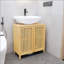 Armoire de lavabo en bambou naturel à grande capacité avec tiroirs pour un rangement de salle de bain écologique et élégant