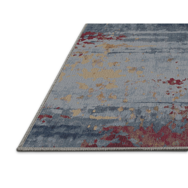 Machine Washable Gray Area Rug, Square 8'