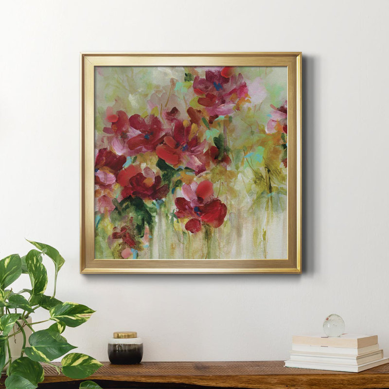 «Garden Play II», peinture sur toile encadrée, Or, H 34,5 po x l 34,5 po x P 1,5 po