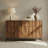 Mid-Century 6-Drawer Dresser with Sculpted Wavy, 54" Wide Walnut Wood Storage Chest