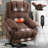 23" Seat Width And High Back Large Size Chenille Power Lift Recliner Chair With 8-Point Vibration Massage And Lumbar Heating-1792095639