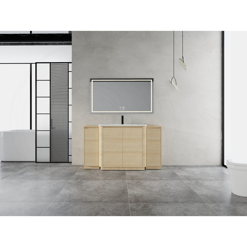 Meuble-lavabo autoportant de 60 po avec deux armoires de rangement