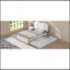 Lit plateforme tapissier avec pieds de support en bois et lit gigogne simple, blanc-2129171803