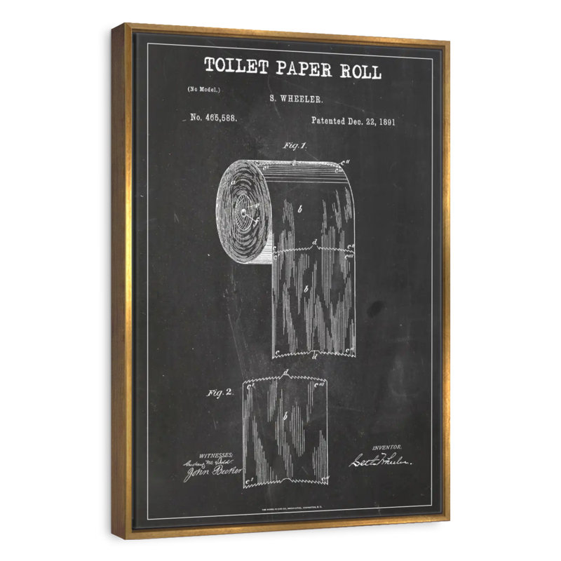 Rouleau de papier hygiénique BW Monténégro, 13" x 19", Cadre flottant doré