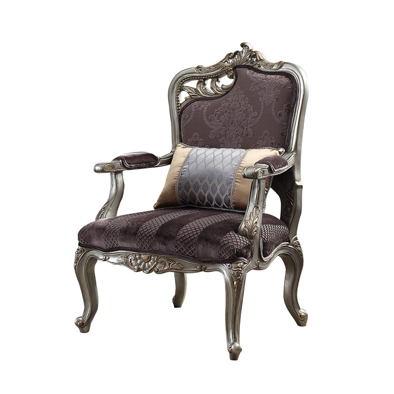 Picardy 27 Wide Left Facing Leaf Armchair, Antique Platinum Fabric