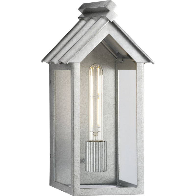 Point Dume Dunemere Matte Black Outdoor Wall Lantern With DURASHIELD, Galvanized Finish, 16" H x 8" W x 7.13" D