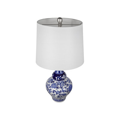 Ceramic Vase Table Lamp With White Lampshade
