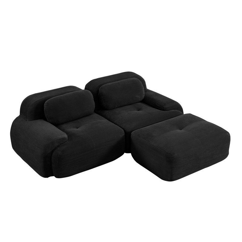 Canapés polyvalents en forme de L, velours côtelé de qualité supérieure, conception ergonomique pour le salon