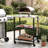 Feasto 33'' H x 34'' W Rolling Utility Cart with Wheels, Adjustable Middle Shelf Outdoor Grill Cart with Stainless Steel Tabletop