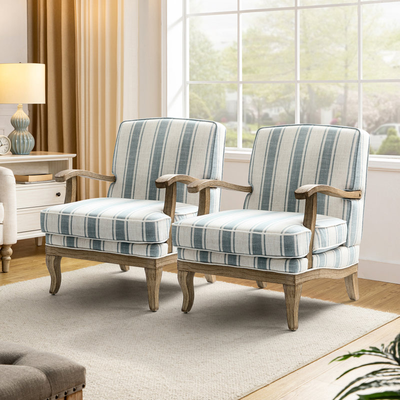 Fauteuil de ferme l 28 po Amilio, Polyester bleu