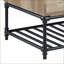 Chêne & amp; Table basse industrielle avec tablette inférieure Sandy Black