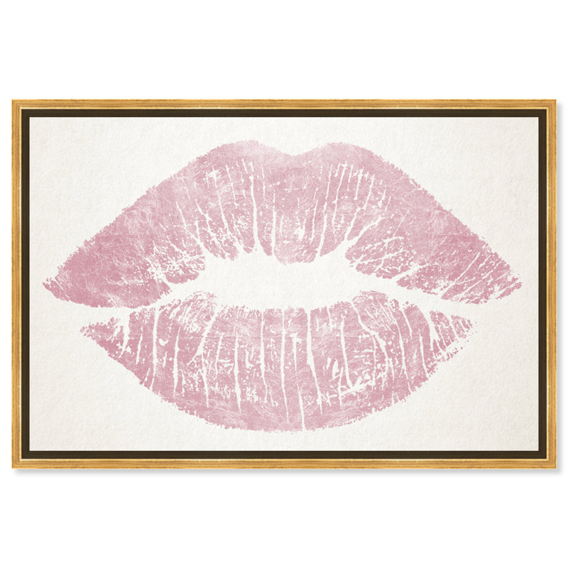 «Solid Kiss Rose Quartz», impression sur toile tendue, Cadre doré, H 16 po x l 24 po