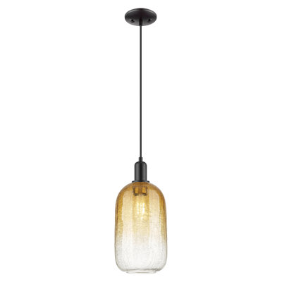 Downtown Urban - Brookhaven Cloche - 1 Light 7" Cord Hung Mini Pendant - Champagne Bronze Finish - Clear Shade
