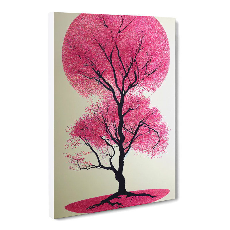 Cherry Blossom Tree Geo - Wrapped Canvas, 50cm H x 35cm W x 3cm D