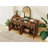 59" Walnut Vintage Sideboard Buffet, 150 Lbs Top Weight Capacity, Hand-Carved Hollow Doors, 2 Drawers 4 Doors Storage Credenza