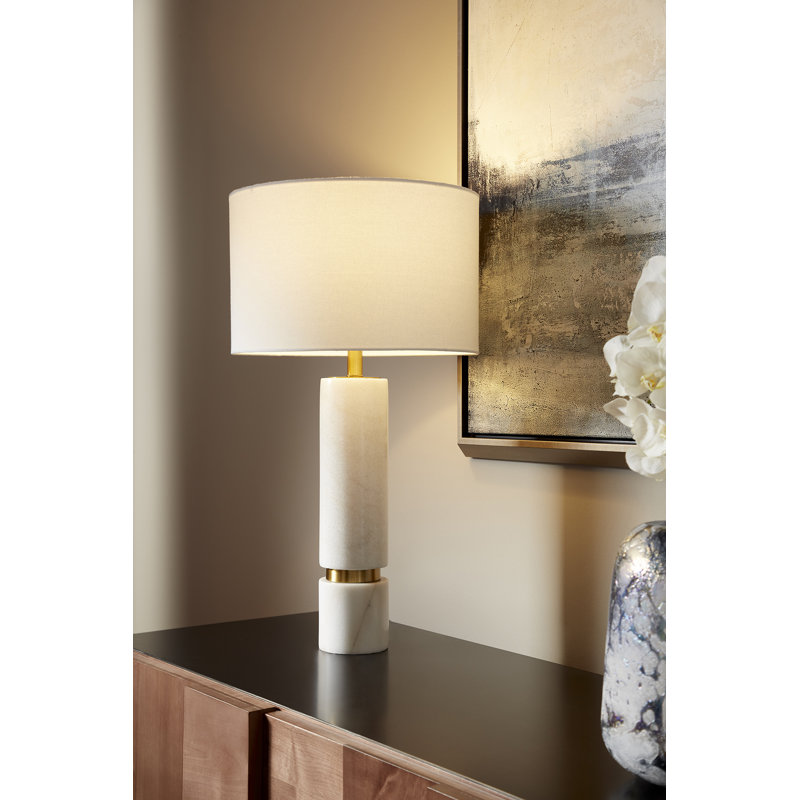 Archer Table Lamp Lamp, White/Gunmetal