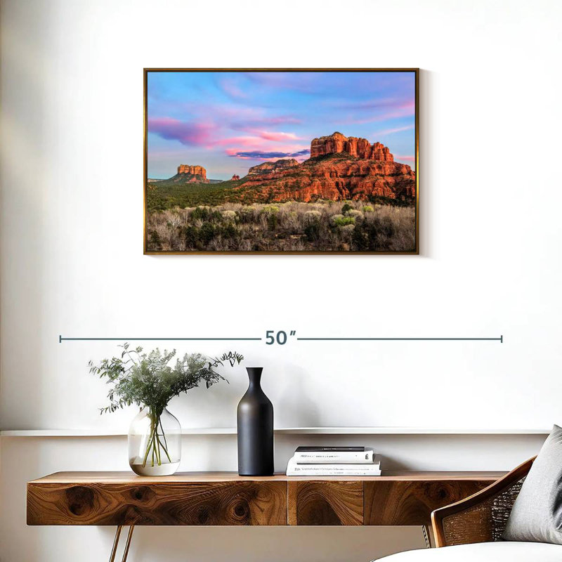 Sedona Rock Formations, Cadre flottant doré, 31 po x 21 po