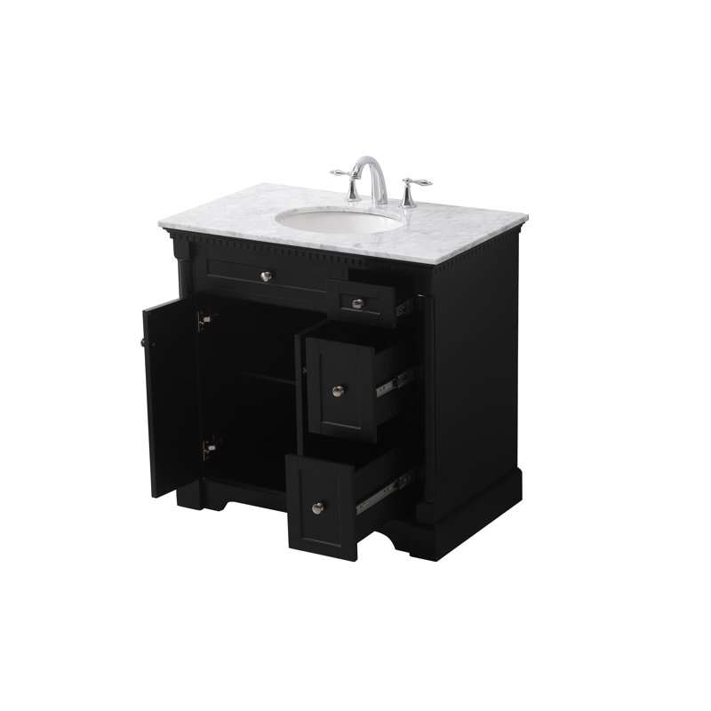 Ensemble de meuble-lavabo simple 36 po, Noir