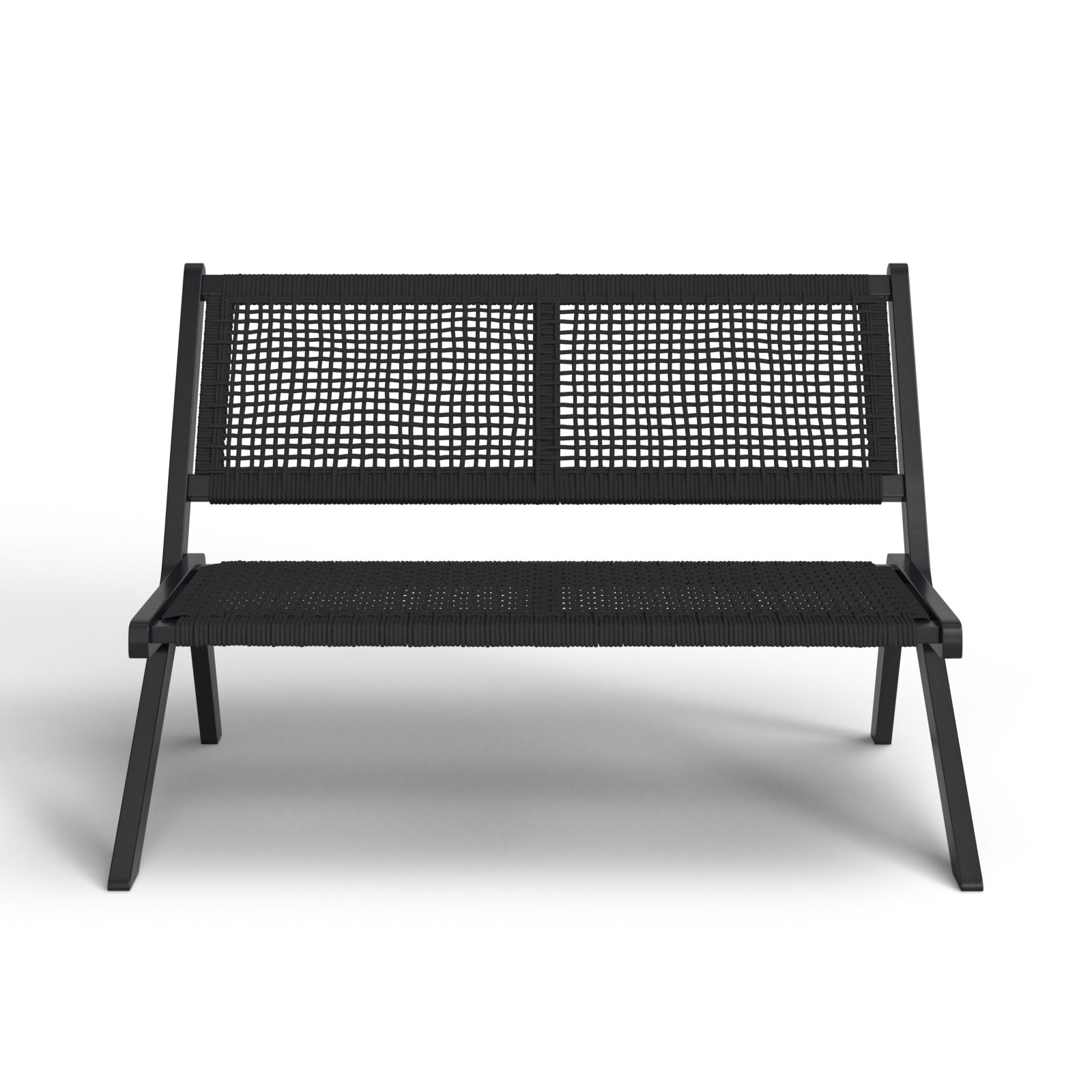 Kismet 45.47'' Folding Outdoor Bench, Black, Black