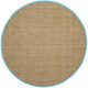 Auckland Bamboo Natural/Turquoise Area Rug