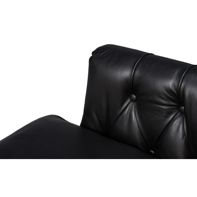 Coolidge Swivel Club Chair, Onyx Black Genuine Leather