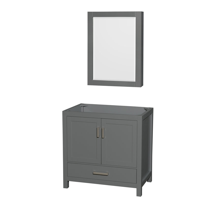 Sheffield 30" No Mirror Bathroom Vanity Set, Carrara Cultured Marble, Dark Gray, 36"