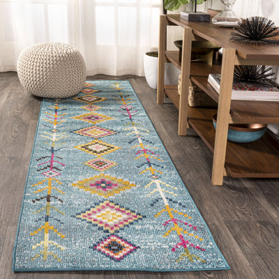Bostwick Tribal Love Geometric Light Blue/Multi Rug