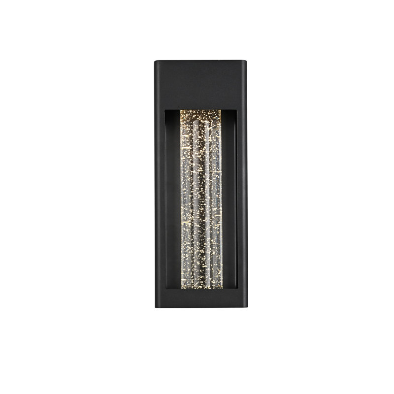 Olyssa  LED Outdoor Wall sconce in Black, 15" H x 5.5" W x 7" D