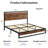12 inch King Sturdy Platform Bed Frame with Wooden Headboard & Footboard, Heavy Duty Wooden Slats, Easy Assembly, Rustic Brown-1960062183
