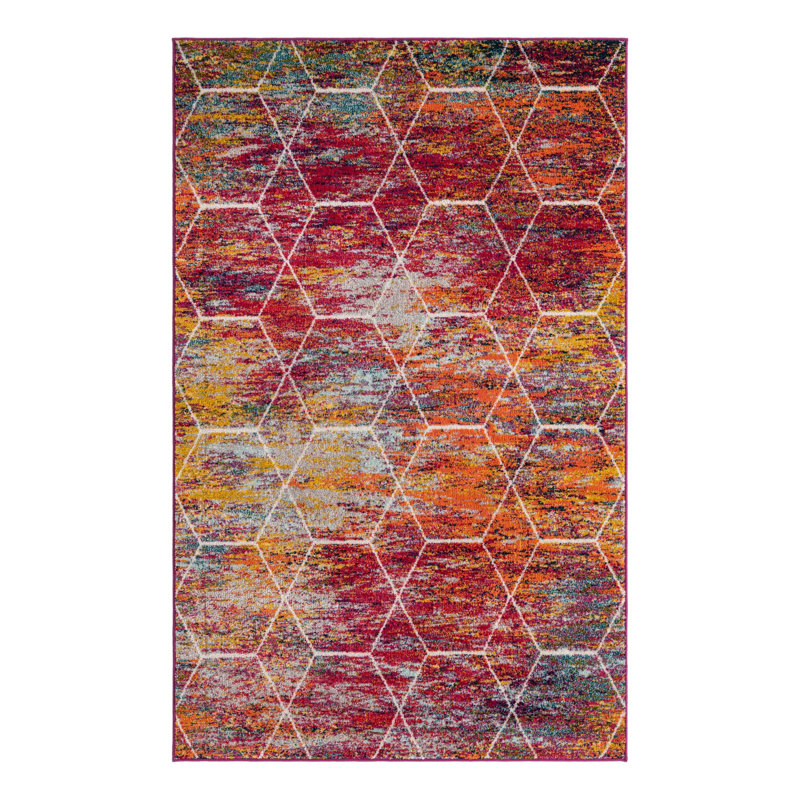Geometric Indoor Rug, Rectangle 5'3" x 8'