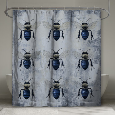 Rideaux de douche Blue Honey Bees