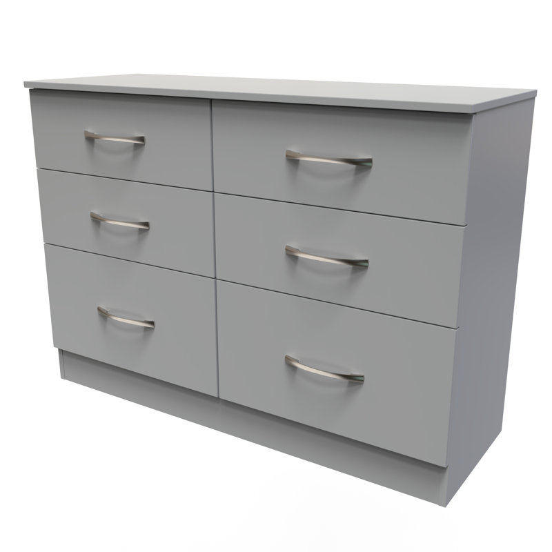 Fully Assembled Alinuswe 6 - Drawer Chest of Drawers, Dusk Grey