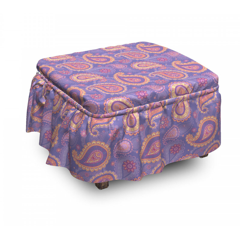 Housse pour repose-pieds persane boho motif cachemire