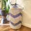 Senegalese Basket: Large Hamper We Graphic Print - Navy/White