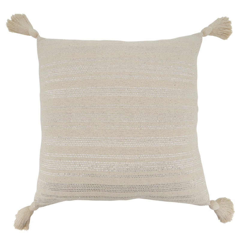 22" Natural Shimmer Line Design Square Throw Pillow