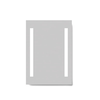 iBathUK Eclipse Wall Mounted LED Illuminated Bathroom Mirror, Modern Rectangular Battery Power Mirror with Dual Lights, 500x700mm