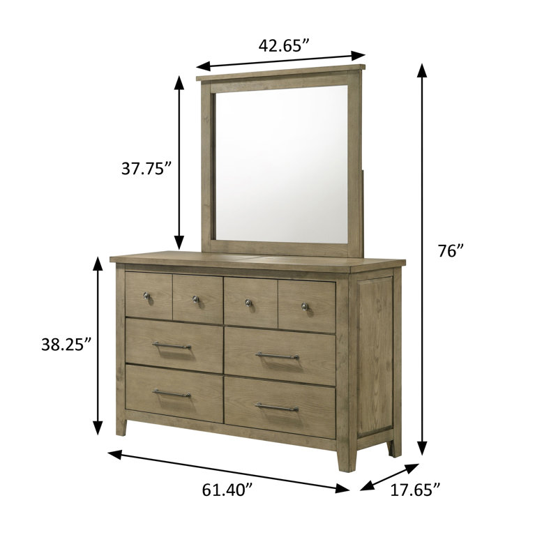 Commode rustique 61,40 "avec miroir, chêne vignoble