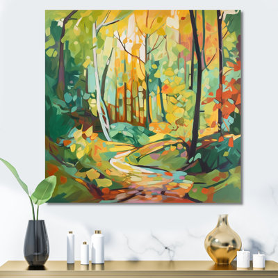 " Sunlight Through The Trees In Autumn Forest "